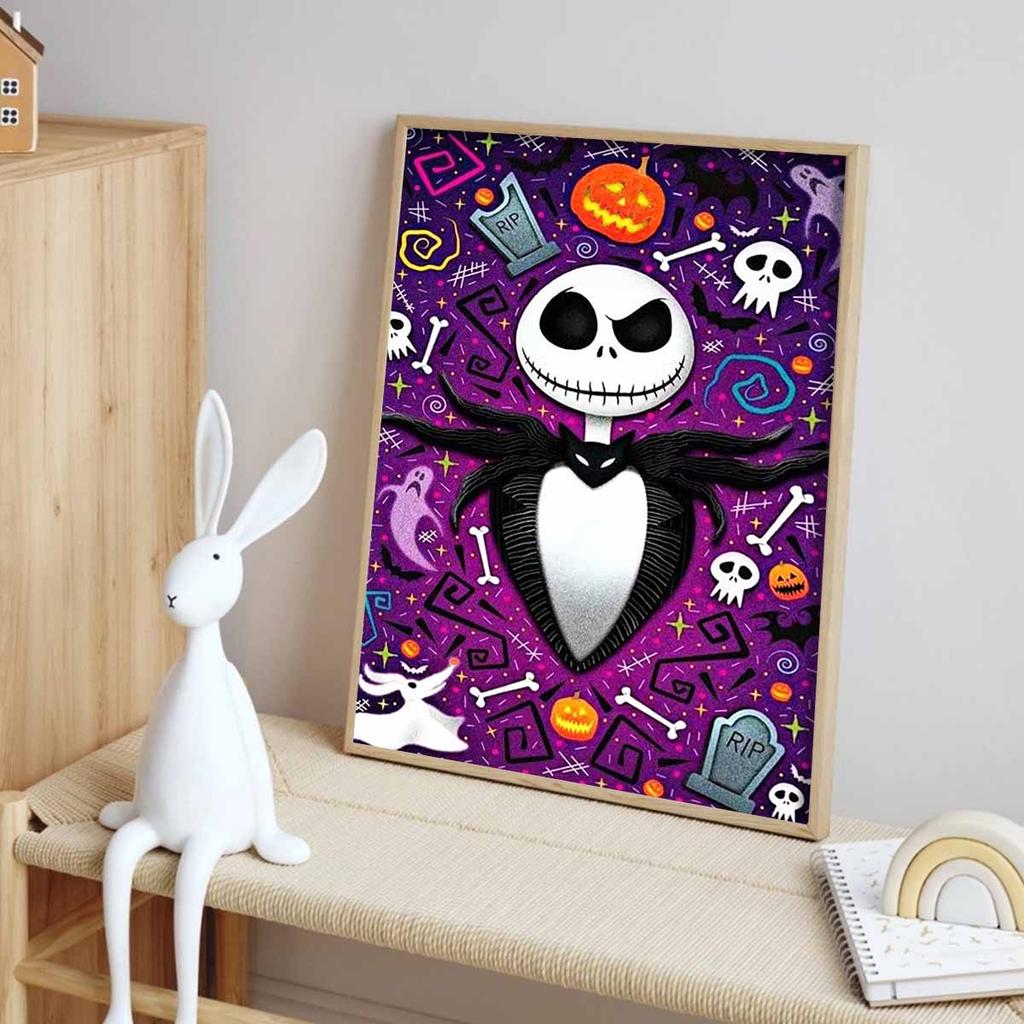 5D DIY Diamond Art Painting Kits for Adults, Halloween Skull Full Round Crystal Diamond Kits for Beginner for Home Wall Decorate