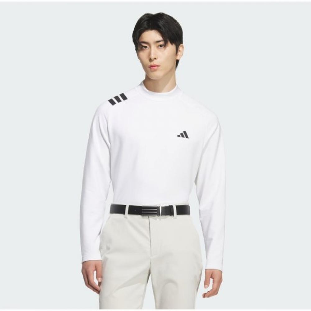 AdidaS Men S Cold Ready 3 StripeS lS Mock Neck Shirt Jl7945
