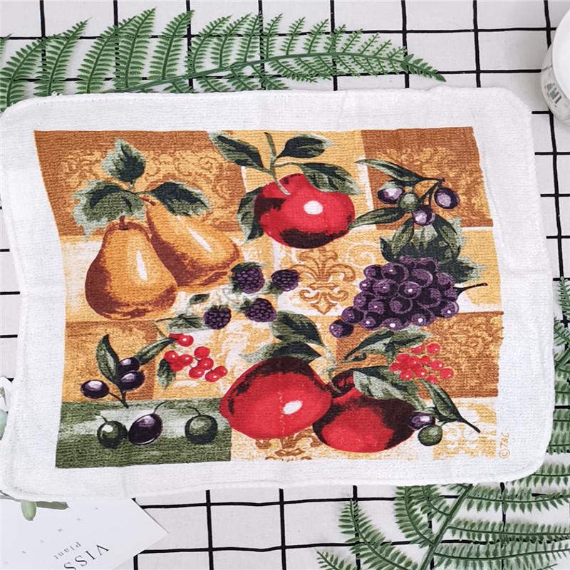 

1 шт. 30x30 см квадратное фруктово-цветочное хлопковое махровое полотенце с принтом впитывающее кухонное полотенце для мытья посуды