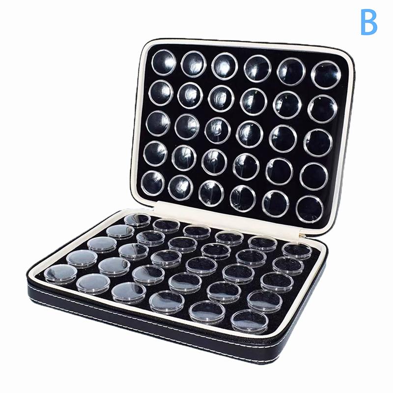 

Коробка для демонстрации ювелирных изделий из рассыпных драгоценных камней, органайзер для бисера, контейнер, круглая коробка для драгоценных камней, PU кожа, кейс для хранения и переноски для выставки бриллиантов