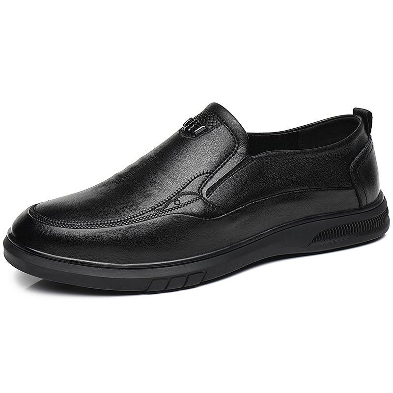 

Leather shoes men s new men s shoes middle-aged and elderly shoes single shoes soft non-slip waterproof cowhide 38 чёрный