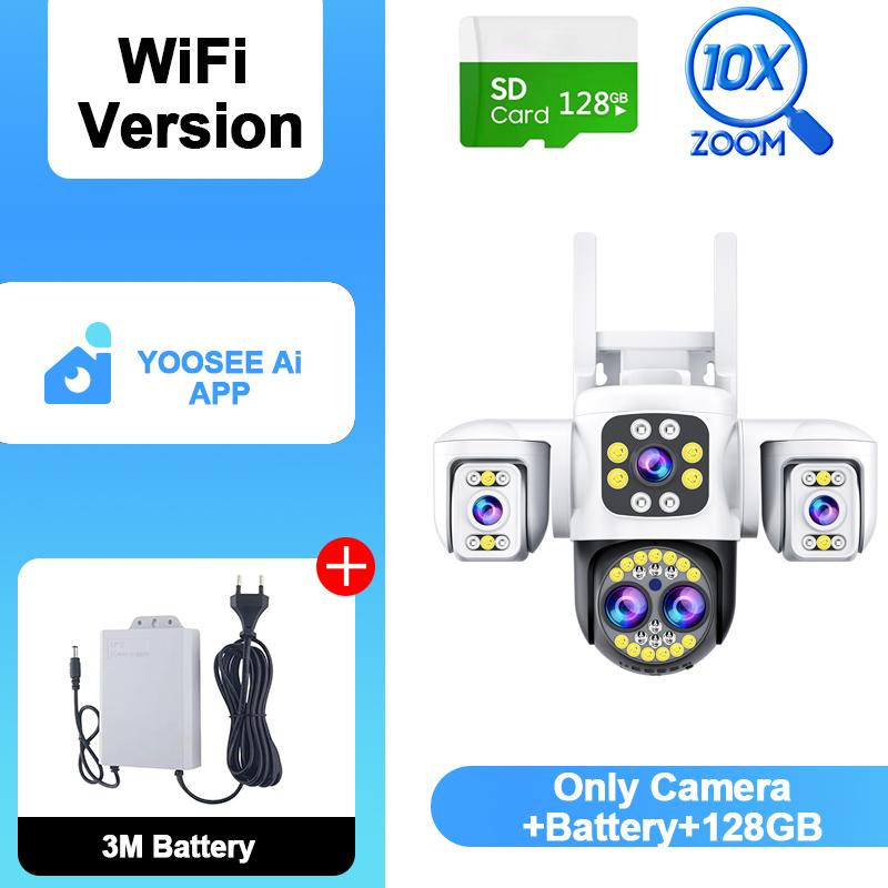 YOOSEE Ai APP Triple-lens Camera HD 15MP WIFI Outdoor Camera Waterproof Mobile Tracking IP CCVT Two-way Talk