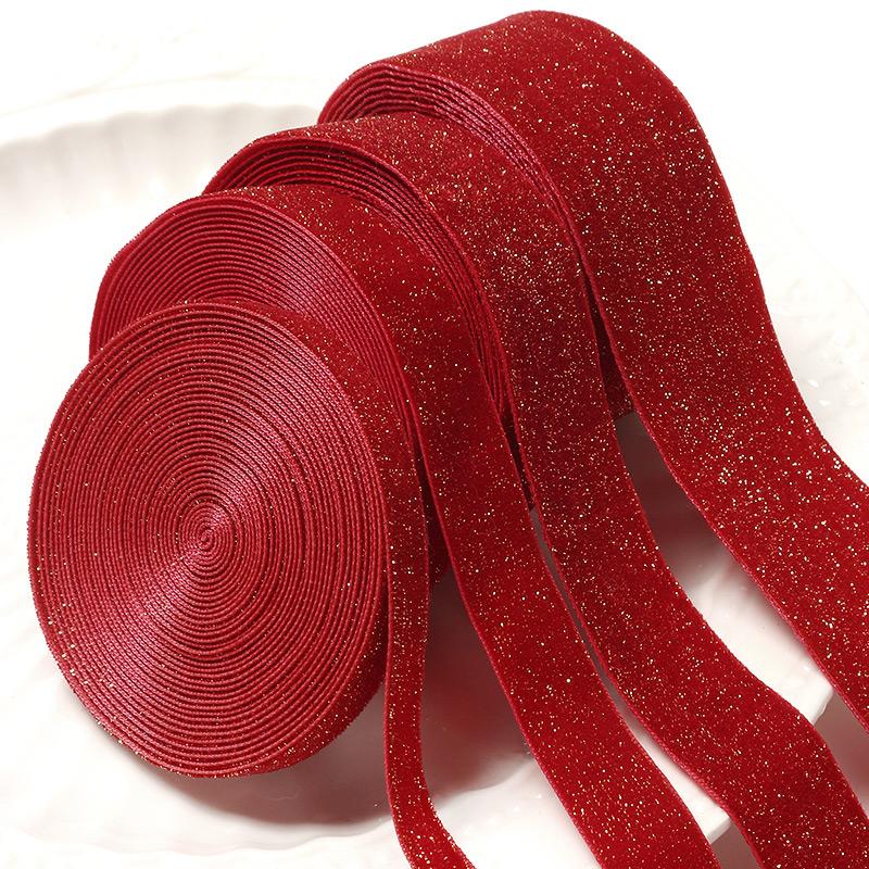 5yard Christmas Decoration Red Ribbon Artificial Home Room Decor Christmas Tree Pendant New Year Cake Craft Gifts Box Accessory