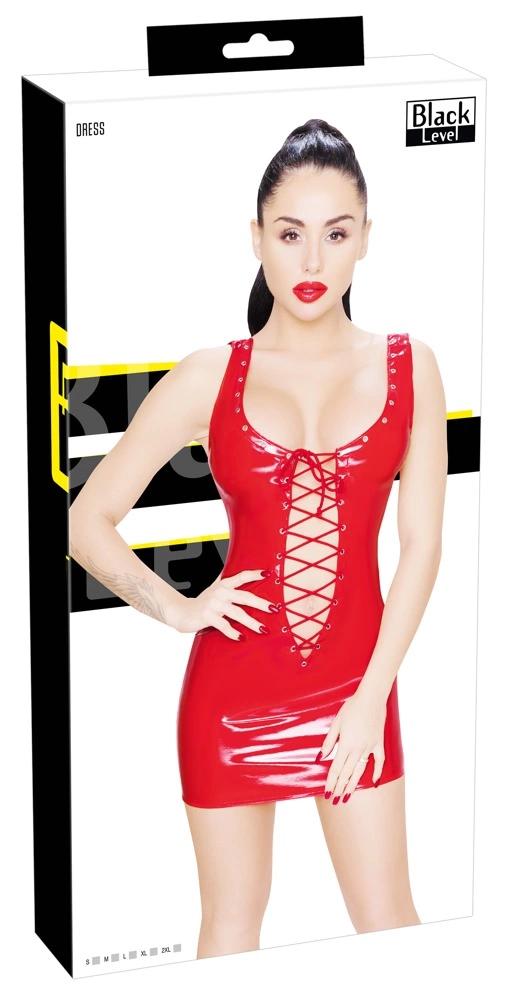 Black Level - Red Short Dress Tied At the Front and Back 2XL