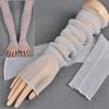 Sheer Mesh Arm Sleeves Sun Protection Gloves for Women