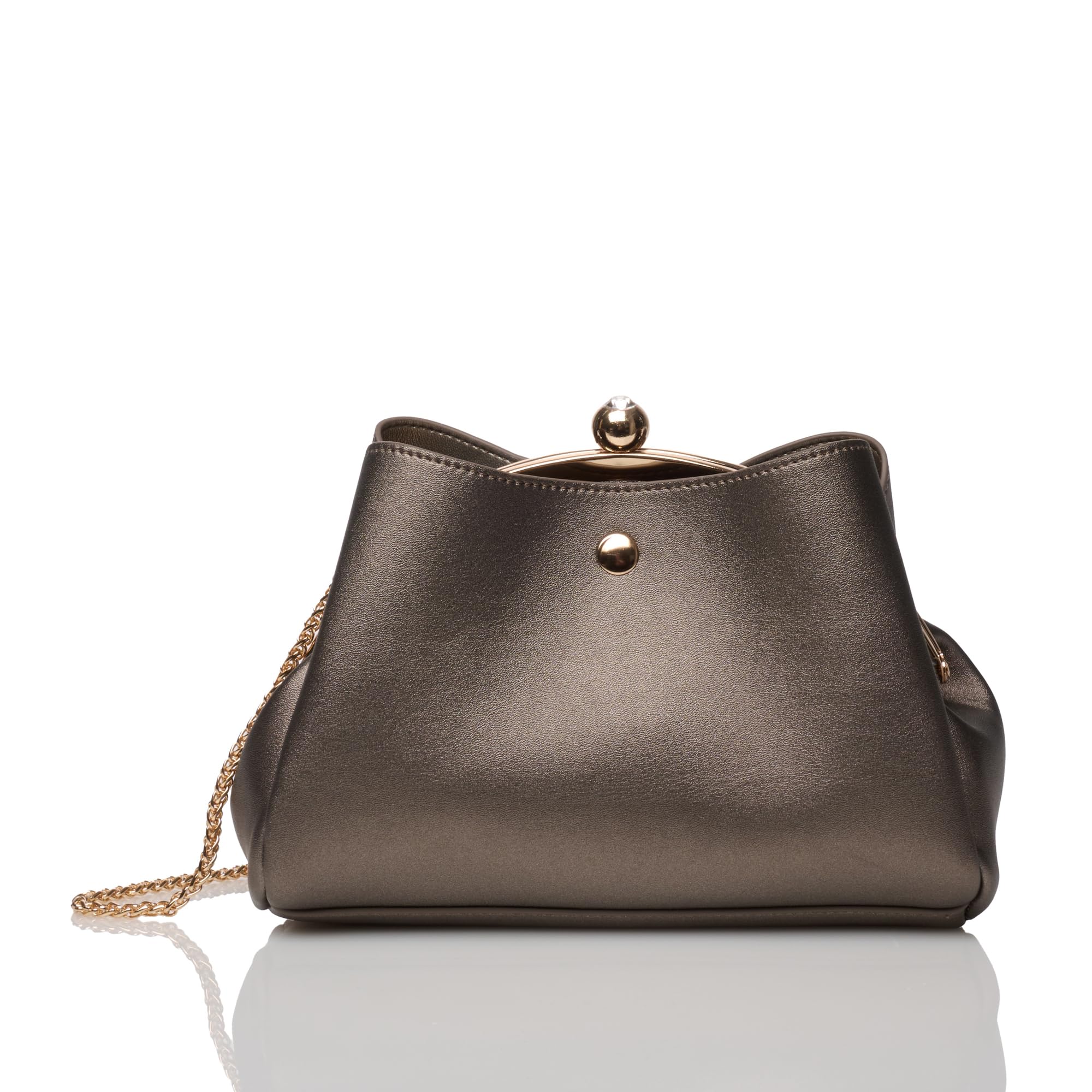 

Party Bag Double Pocket Clasp Party Bag 2413113008 Gunmetal [Cuco] Women s (818)