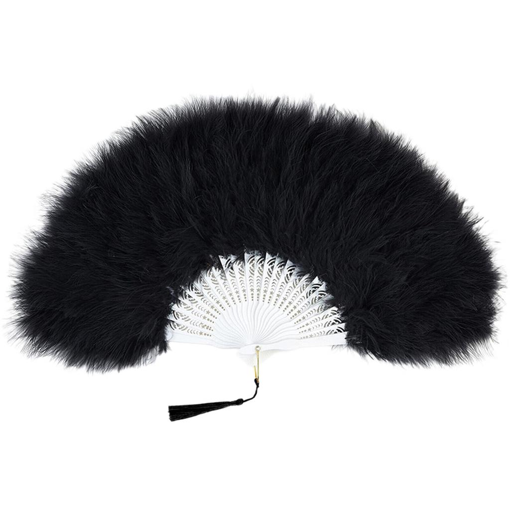 Classical Folding Feathered Fan for Women Suitable for Dance Costumes Holiday and Carnival Parties Photoshoots Decors