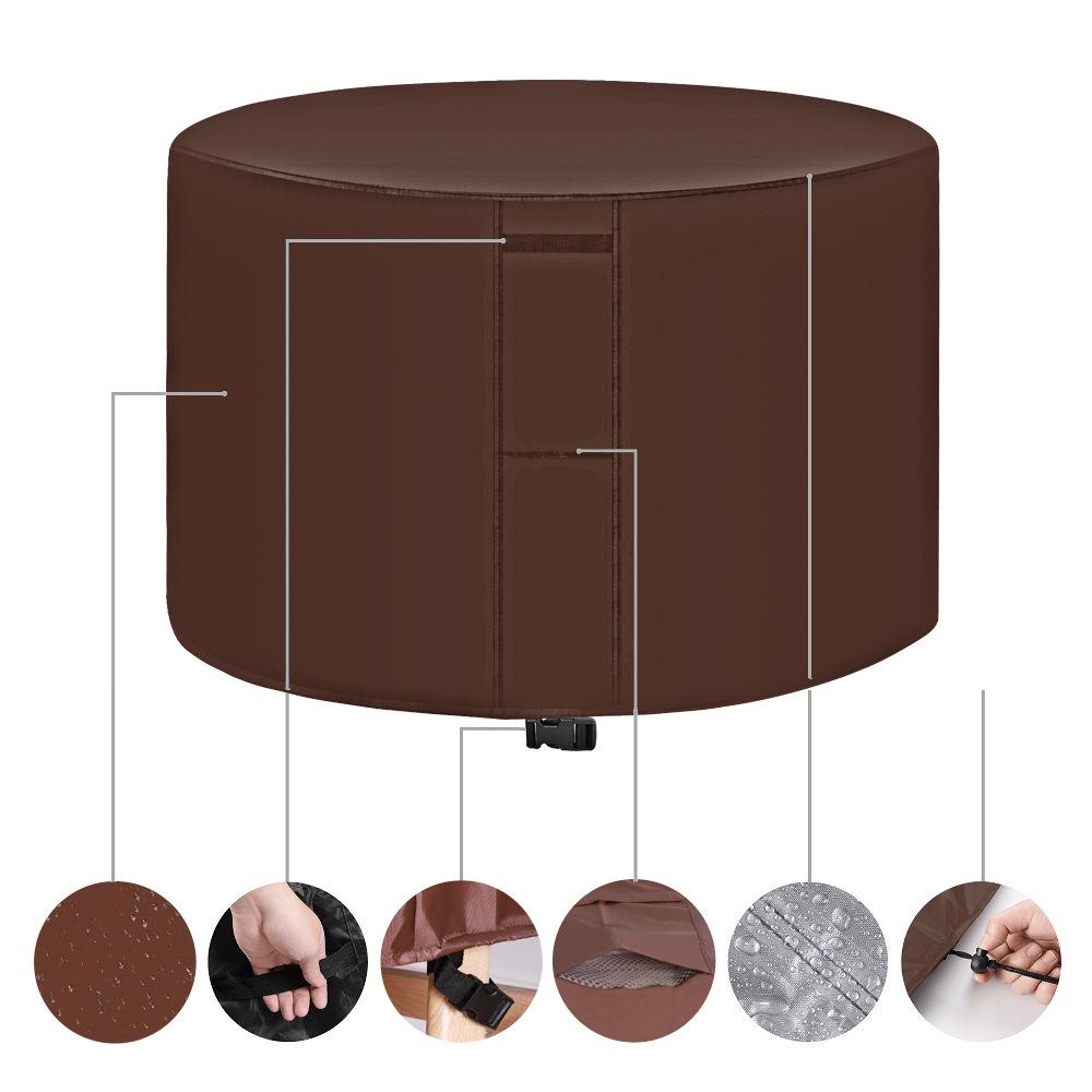 420D Oxford Outdoor Round Table Cover Waterproof Dustproof Garden Furniture Protector 120x75cm коричневый