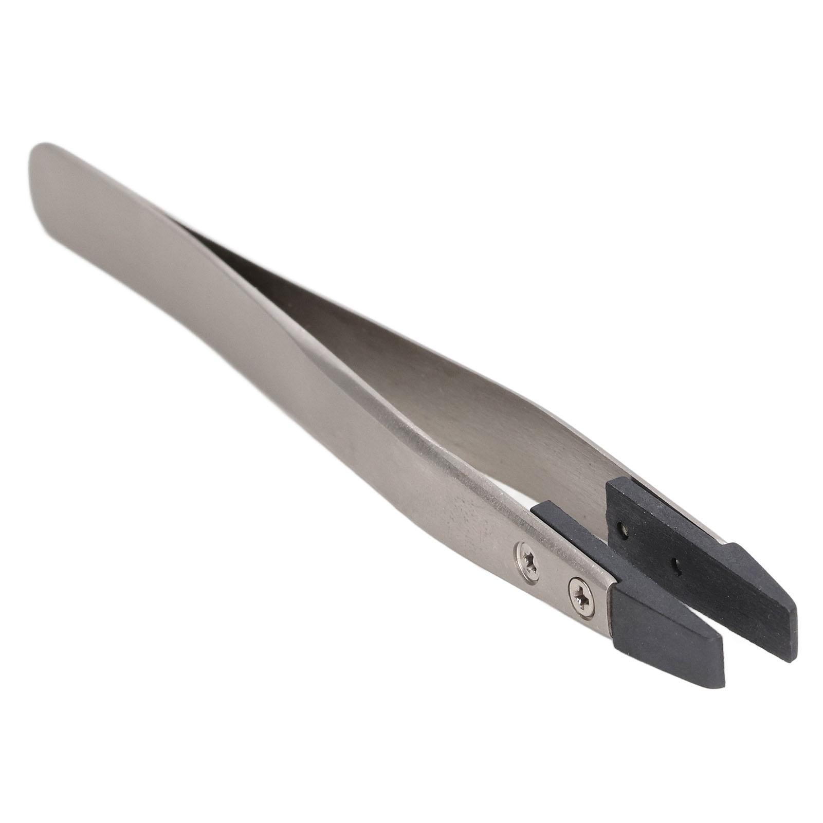 

Пластиковый пинцет из углеродного волокна, сменная головка, плоская, антистатический пинцет, матовый, пескоструйная обработка