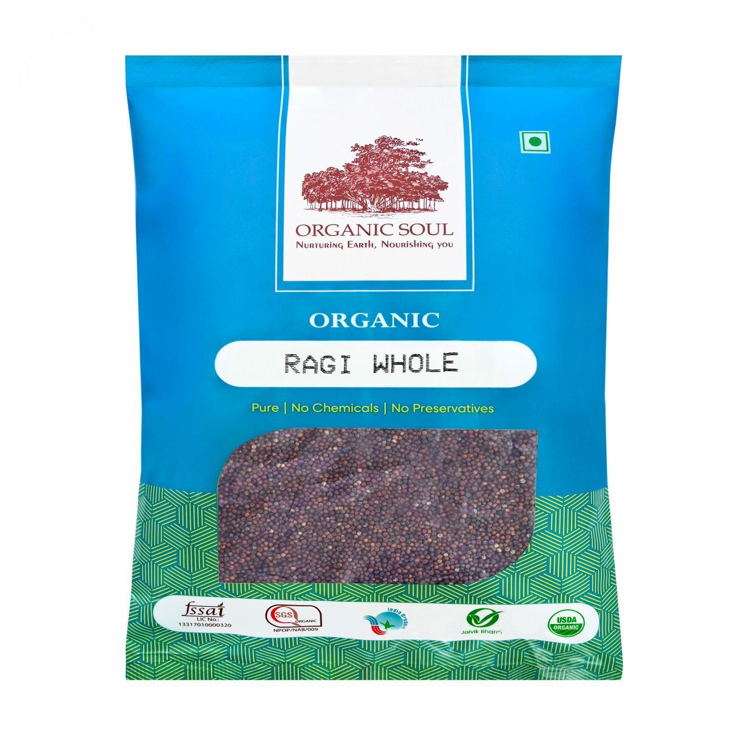 

Органическая Дагусса цельная (500 г), Organic Ragi Whole, Organic Soul