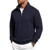 Men S Autumn Diamond Jacquard Half Zip Stand Collar Long Sleeve Pullover Sweatshirt