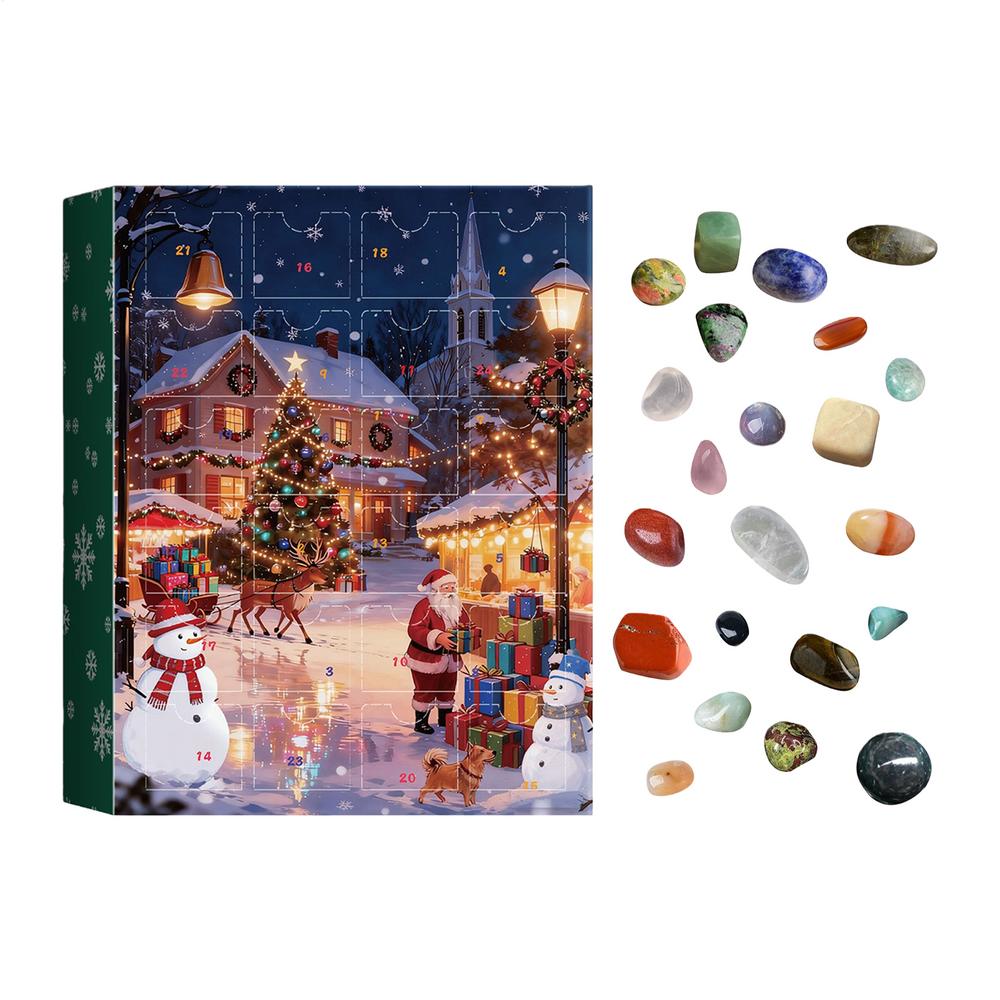

Crystal Advent Calendar 24 Days Natural Crystal Countdown Calendar Christmas Party Supplies for Office Home School Holiday Gift other