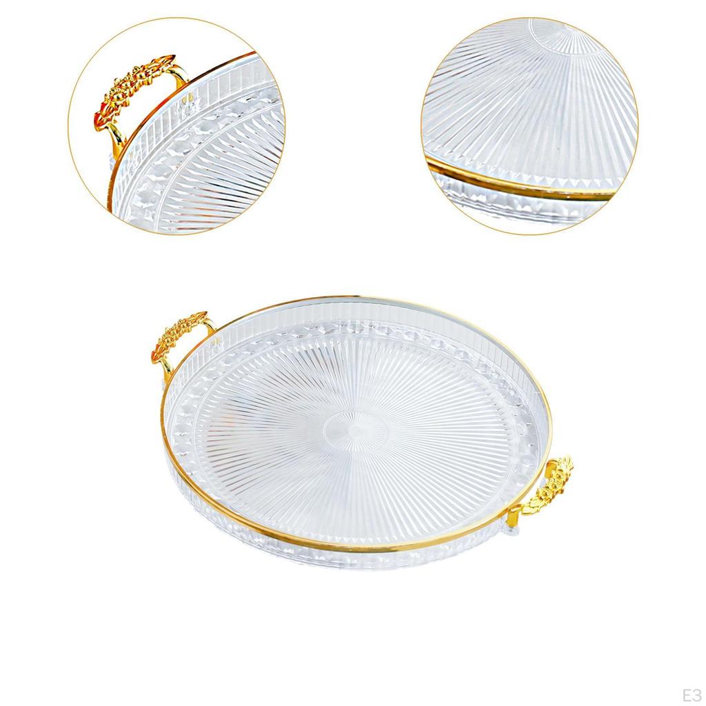 Round Serving Tray Cake Display Plate Multipurpose Snack Storage Holder Fruit Food