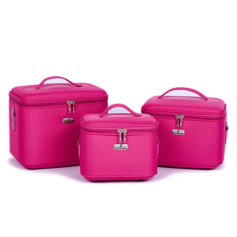 Women's Multi-layer Beauty Makeup Storage Bag - Large Capacity Handheld Organizer with Print Design