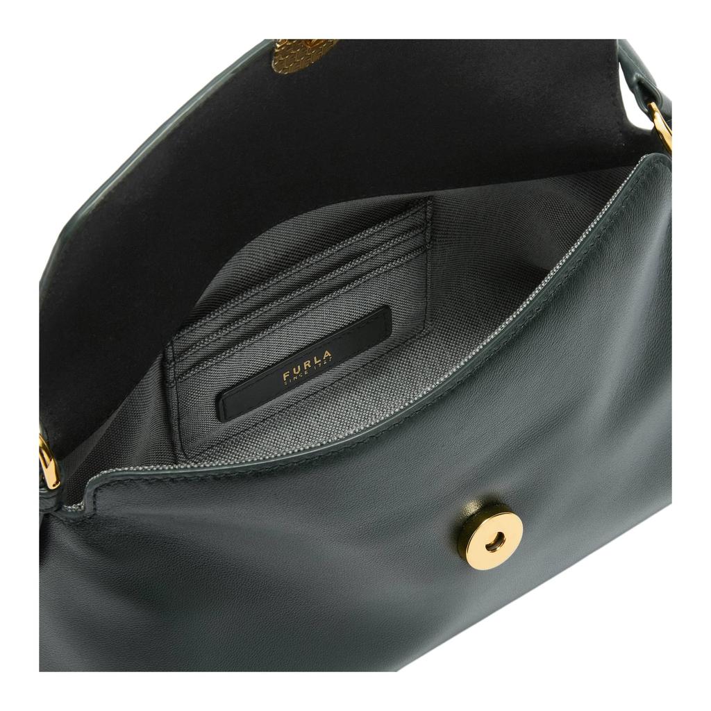 Furla Soft Nappa Lambskin One Shoulder Handbag Extra Large Women's Dark Green WE00881-BX2269-4491S