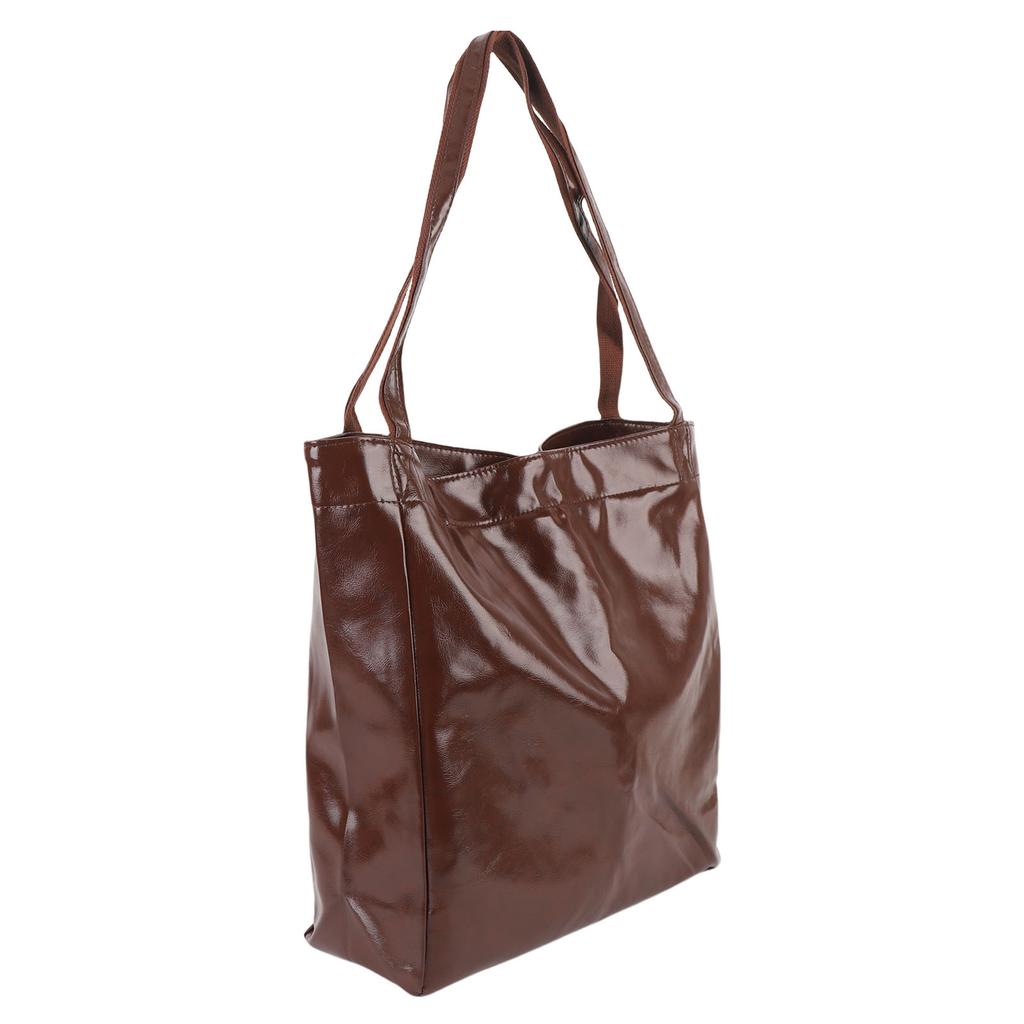 Women PU Leather Shoulder Handbag Fashion Ladies Vintage Handbag Purse Large Capacity Brown