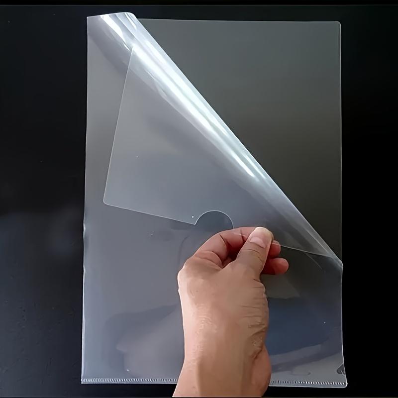 10pcs A4 Transparent L-Shaped File Folders - Waterproof and Durable PP Document Bags for Office Organization and Reusable