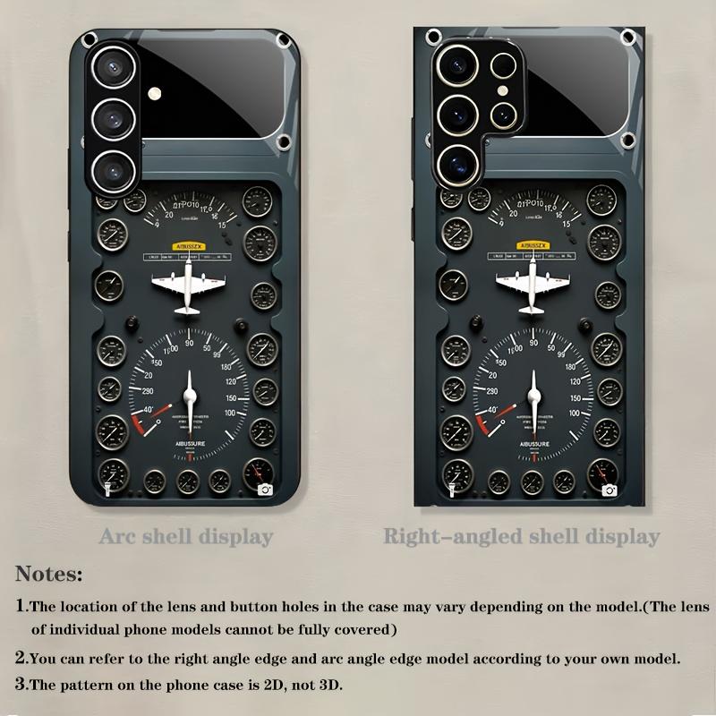 Aircraft control board pattern glass phone case suitable for Samsung Galaxy S26 S25 S24 S23 S22 S21 S20 FE/Ultra/Plus anti fall