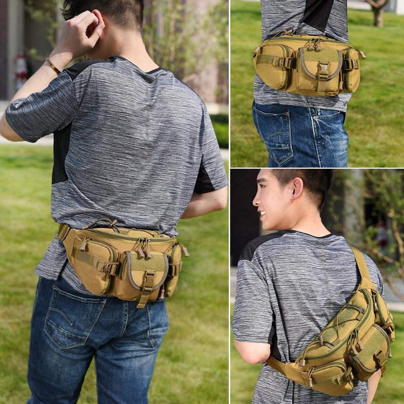 Marsupio Tattico Uomo In Nylon 1000D - Cintura Da Anca Per Escursionismo, Pesca, Trekking - Con Sistema MOLLE E Toppa