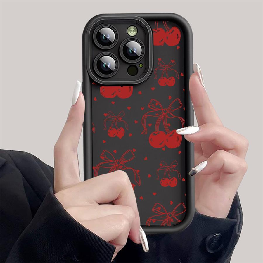 Cherry Flower Phone Case for Apple iPhone 16 11 13 15 12 14 Pro Max 13 12 14 Plus 16 11 15 Pro Silicone Soft Cover