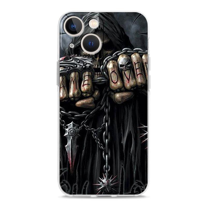Phone Case For iPhone 17 Cases iPhone Air 16 15 12 13 14 Pro Max 7 8 Plus 16Pro iPhone11 Cover Grim Reaper Skull Skeleton