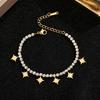 Exaggerated European and American Fashion Full-diamond Star Pendant Titanium Steel Bracelet for Women