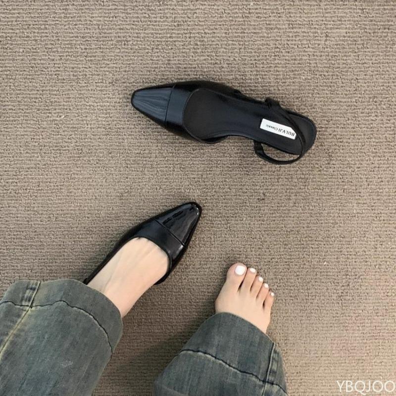 Summer Lightweight Fashionable Gentle Casual Comfortable Single Shoes with Stylish Pointed Headtips Small Thick Single Shoes