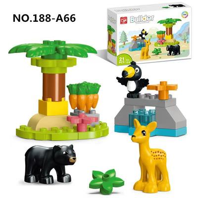 21 Stück/Set Kreative Waldtiere Serie Großteil Bausteine Frühe Bildung Puzzle Spielzeug Für Kinder Weihnachtsgeschenke
