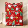 Christmas Flannel Blanket Santa Claus Puppy Soft Milu Deer, Warm Throw Blanket Winter New Year Gift For Kids, Couch Sofa Decor