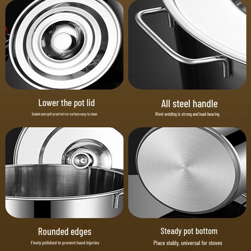 Homeglen Thickened Stainless Steel Multi-Purpose Pot with Lid