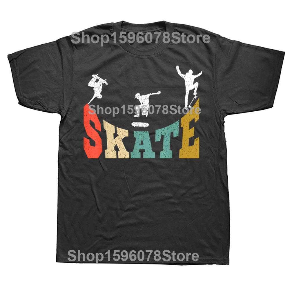 Funny Skater Skateboarder Retro Skateboard T Shirts Cotton Birthday Gifts Unisexs Clothing Fashion Casual Loose Oversized T Shirt