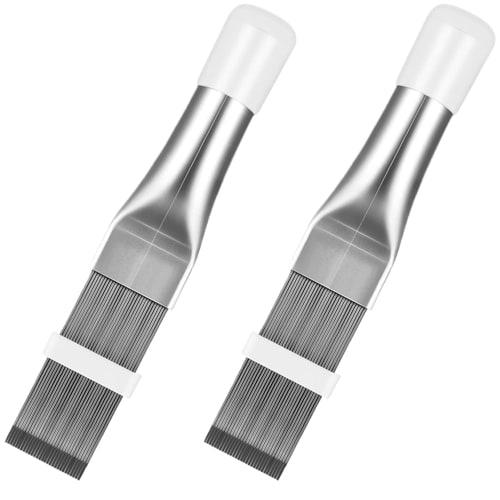 Set of 2 Stainless Steel Air Conditioner Fin Comb Cleaner Refrigeration Repair Tool Radiator Fin Cleaning Kit (Silver)