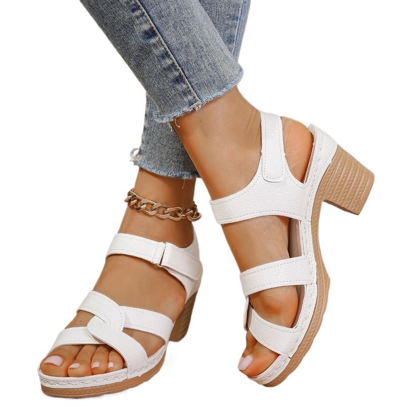 Sommer Damen Schuhe Heiß Verkaufende Mode Zehenfrei Damen Sandalen Einfarbig Große Größe Damen High Heel Sandalen