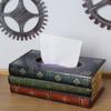 Creative American Retro Wooden Tissue Box European Simulation Art Book Napkin Box Home Decor Room Kitchen Napkin Storage Case