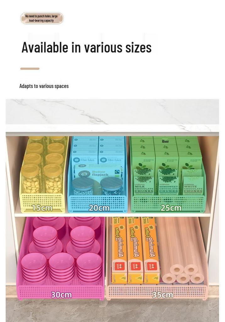 Pull-Out Kitchen Drawer Organizer for Narrow Deep Cabinets
