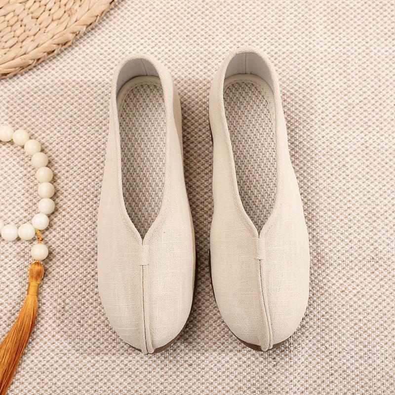 Damen Sommer Flache Beijing Stoffschuhe Bequem Ethnisch Retro Hanfu Tanzschuhe Damen Weiche Sohle