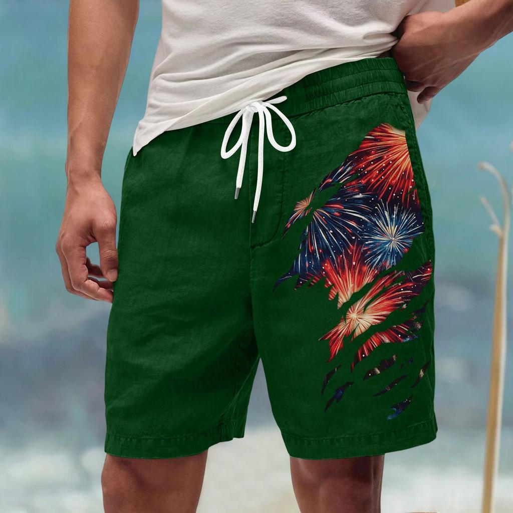 Męskie letnie, duże, swobodne, luźne spodnie sportowe, szorty plażowe