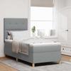 Box Spring Bed with Headboard Light Grey 100 x 200 cm Fabric