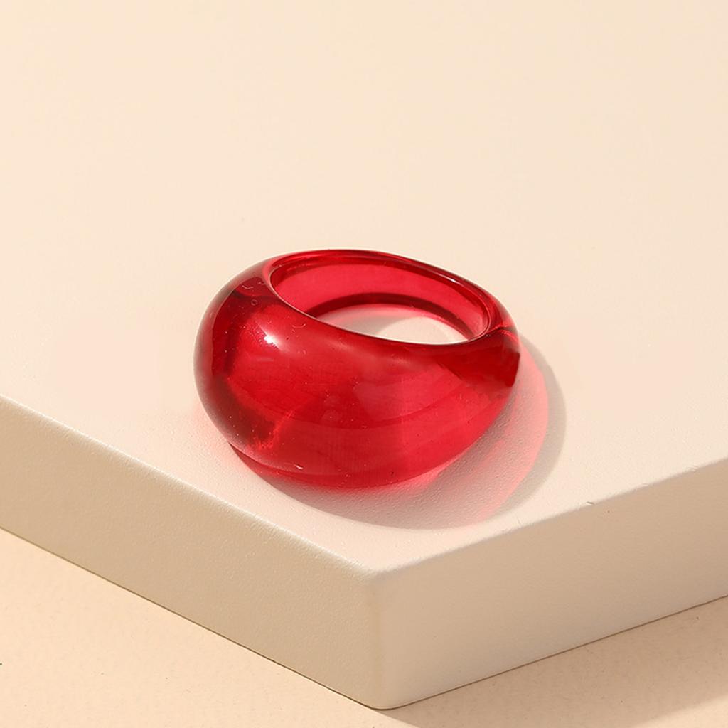 Neue Koreanische Bunte Acrylringe Vintage Runde Ringe Für Damen Großer Kpop Fingerring Für Mädchen Punk Harzring Modeschmuck