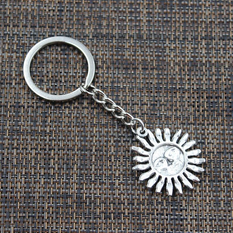 Новый брелок 34x29 мм Sun Face Sunburst бронзовый серебряный цвет подвески DIY мужской — фото 4