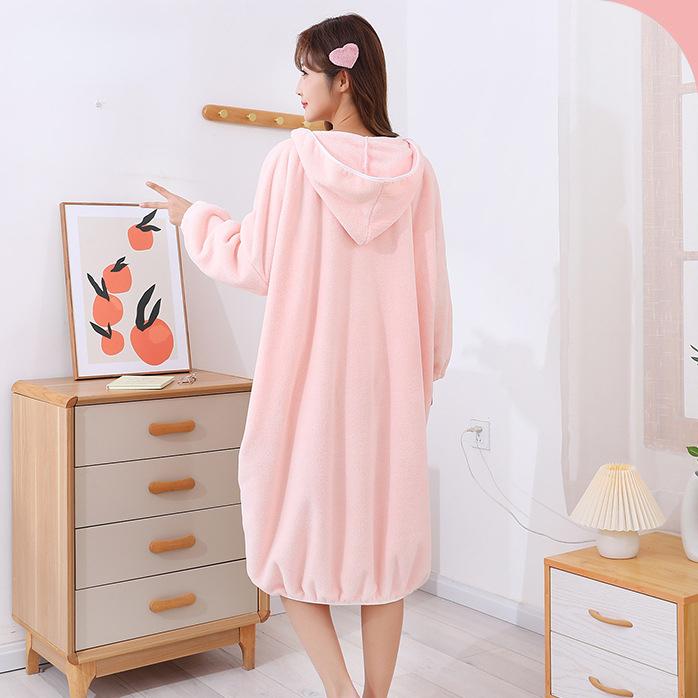 Купить Весенне-осенние длинные домашние халаты для женщин, можно носить ...