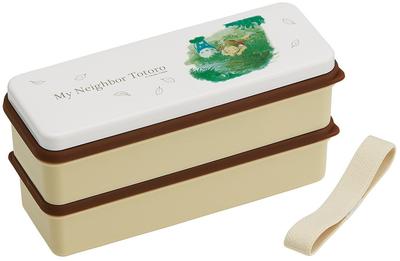 Skater Bento 2 з силіконовим внутрішнім тонким ланч-боксом Мій сусід Зроблено в Японії SSLW6 Коробка, Ярус, Кришка, 630 мл, Коробка, Тоторо, Акварель, Ghibli,