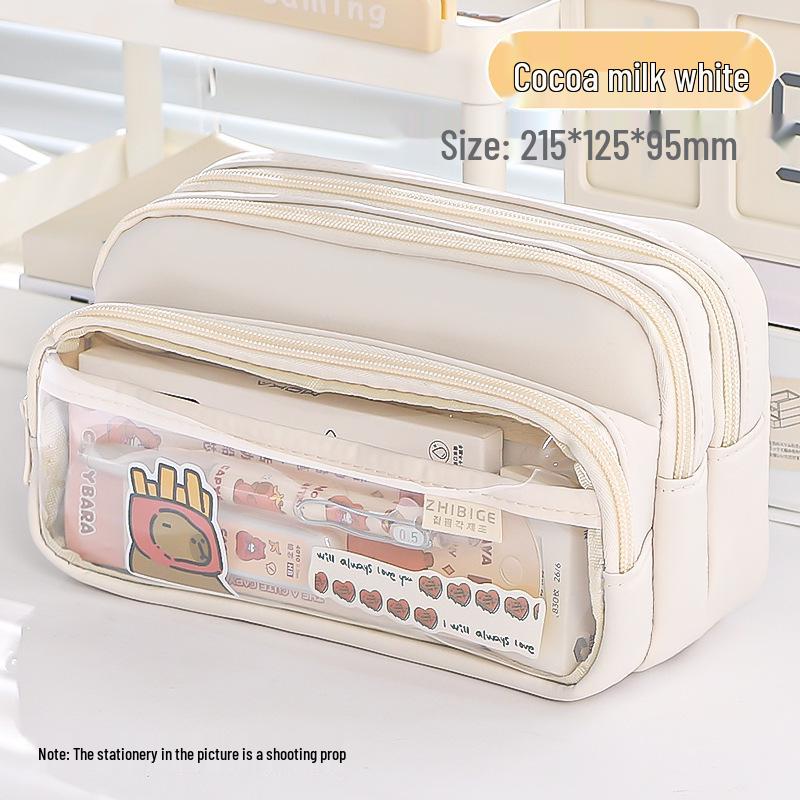 Elegant Transparent Pencil Case: High-Value, Unique Design, Large Capacity, Light Luxury Feel