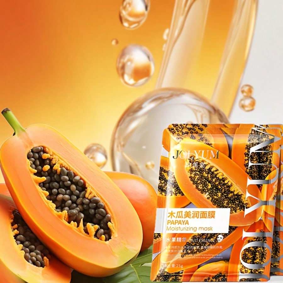 1/3/5/10PCS Papaya Moisturizing Mask Hydrates And Nourishes Dry Skin. With Its Hydrating Essence, It