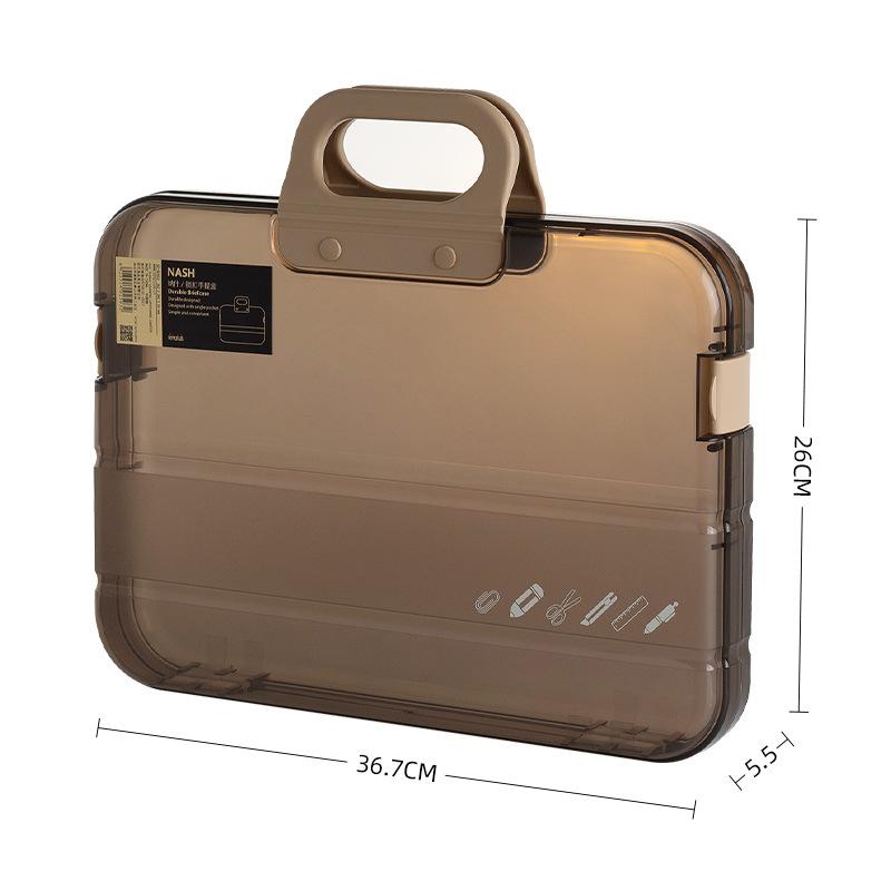 A4 Transparent Plastic Folder Large Accordion File Bag for Calligraphy and Test Paper Storage
