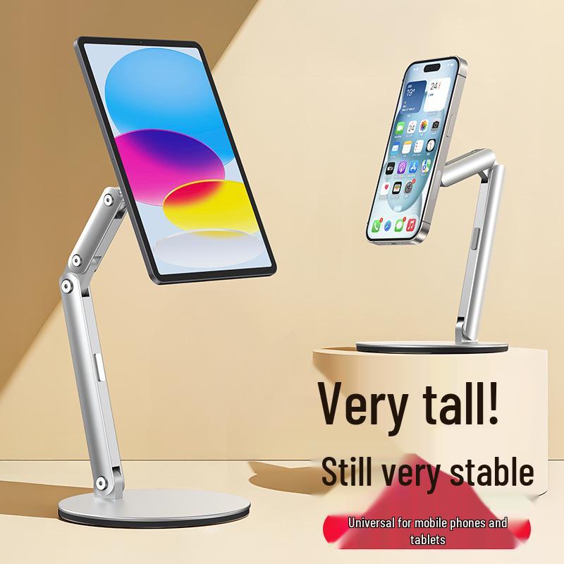 Suporte de Mesa Ajustável em Alumínio para Tablet e Celular com Montagem Magnética