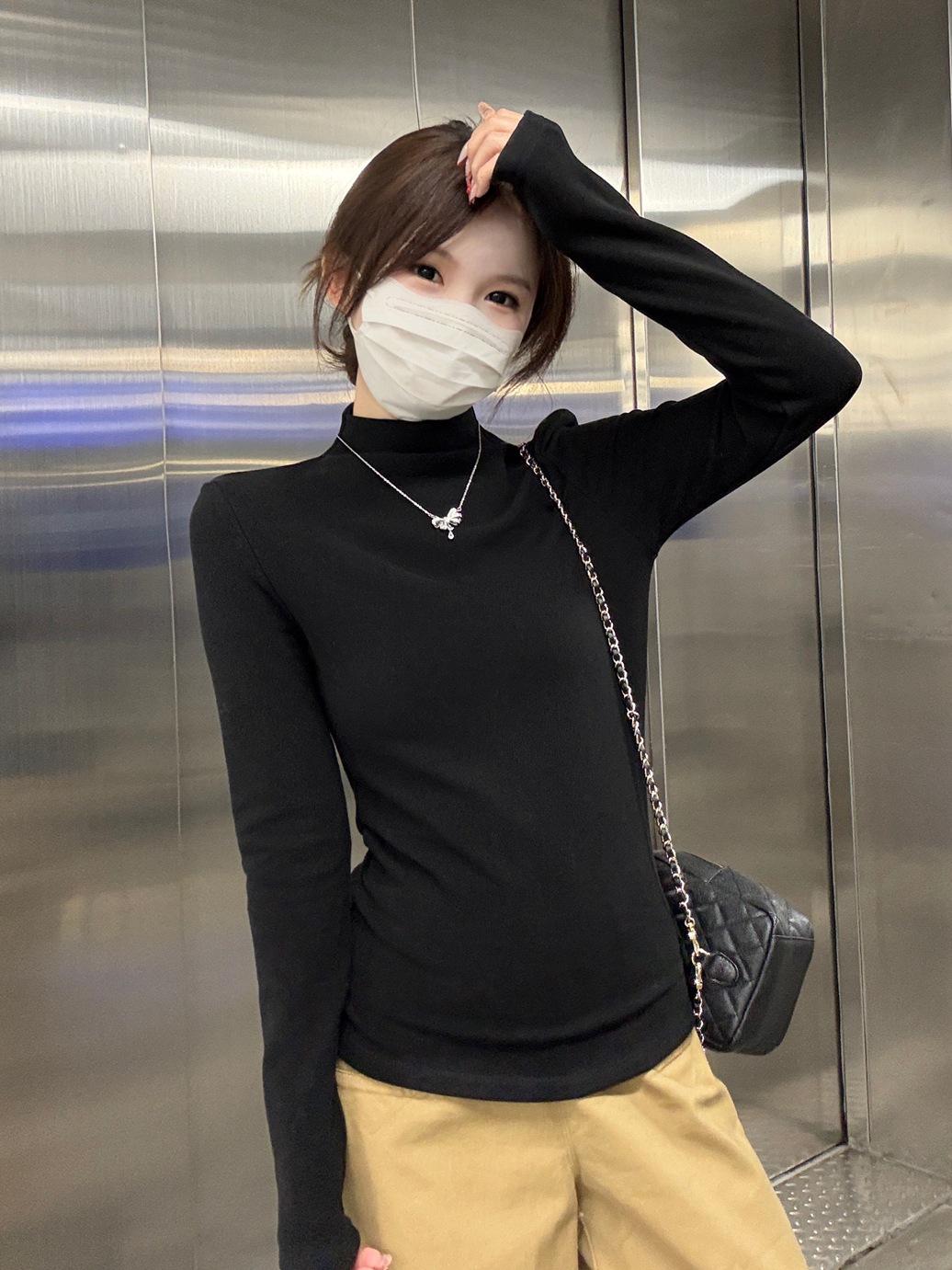 Women s Brushed Thermal Long Sleeve Top Extra Large чёрный