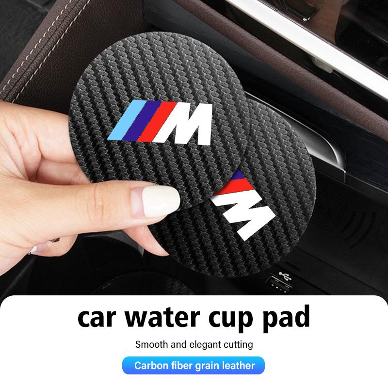 2ks Auto Uhlíková Vlákna Podložka pod Hrneček Protiskluzová Podložka pod Sklenici Podložka pod Láhev Auto Doplňky Pro BMW E93 F10 F20 F30 F40 F15 F25 F26 F31 F49 F86