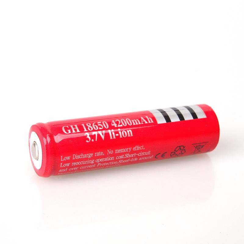 High-Power 18650 Lithium Rechargeable Flashlight Battery with Pointed Head.