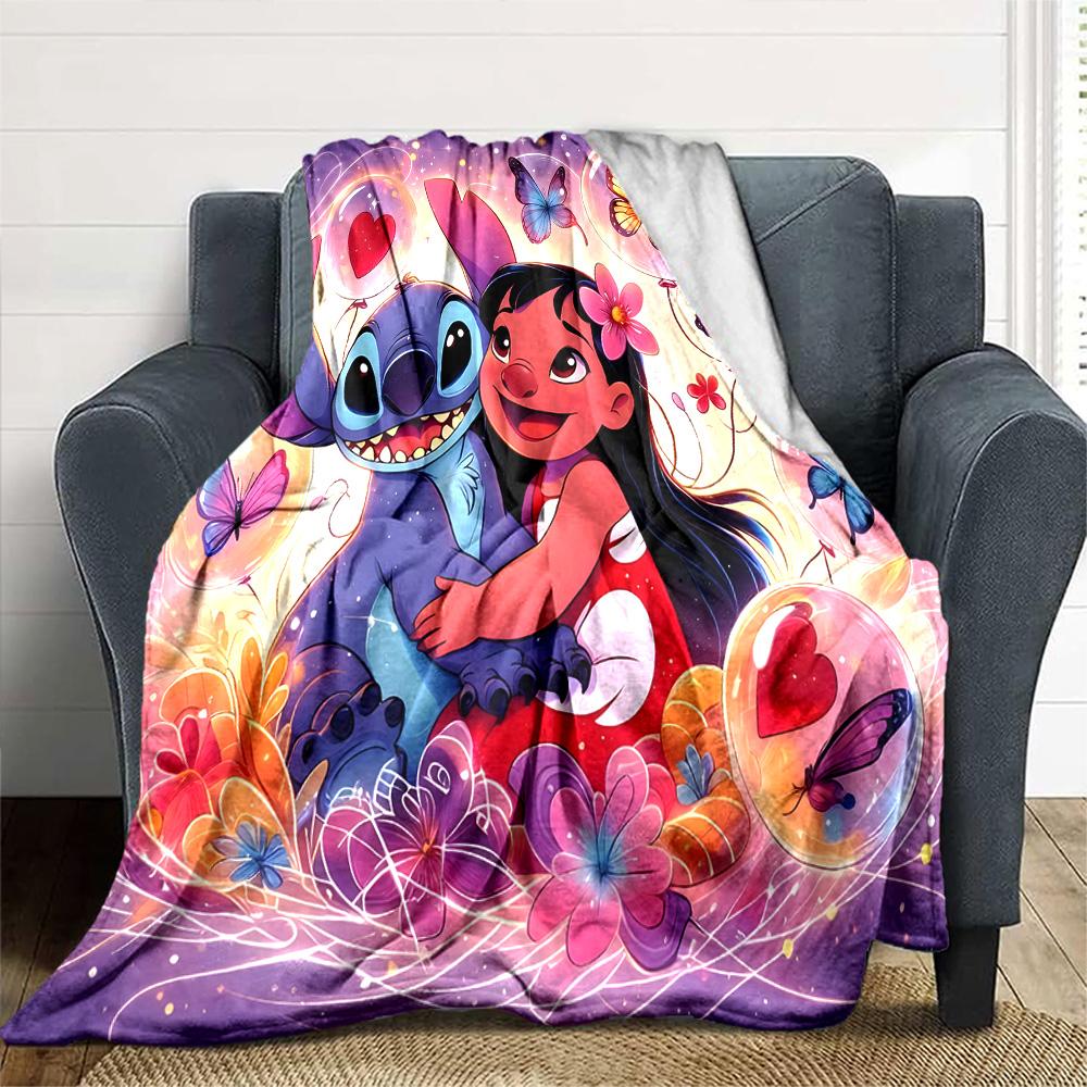 1pc S-Stitch7 Blanket, Gift, for Men and Women, Soft Blanket, Good for Sofa Bed Couch Travel, Lightweight Flannel Blanket